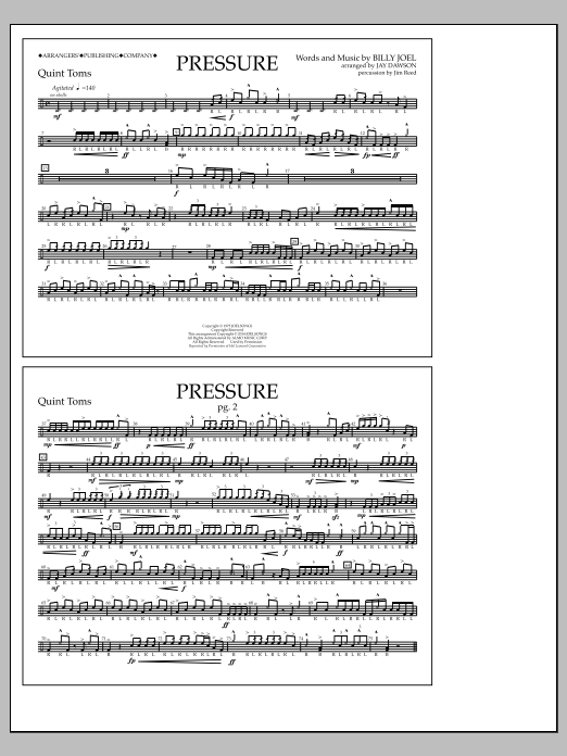 Download Jay Dawson Pressure - Quint-Toms Sheet Music and learn how to play Marching Band PDF digital score in minutes