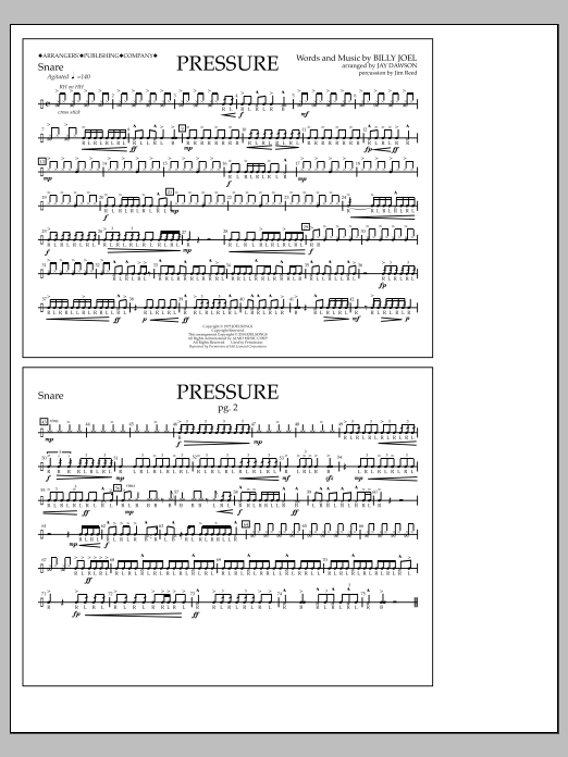 Download Jay Dawson Pressure - Snare Sheet Music and learn how to play Marching Band PDF digital score in minutes