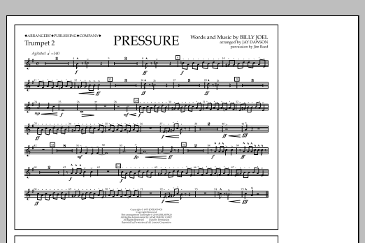 Download Jay Dawson Pressure - Trumpet 2 Sheet Music and learn how to play Marching Band PDF digital score in minutes