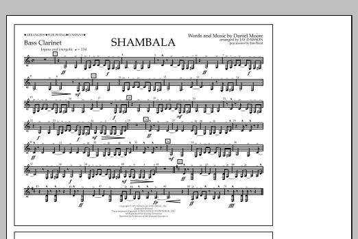 Download Jay Dawson Shambala - Bass Clarinet Sheet Music and learn how to play Marching Band PDF digital score in minutes