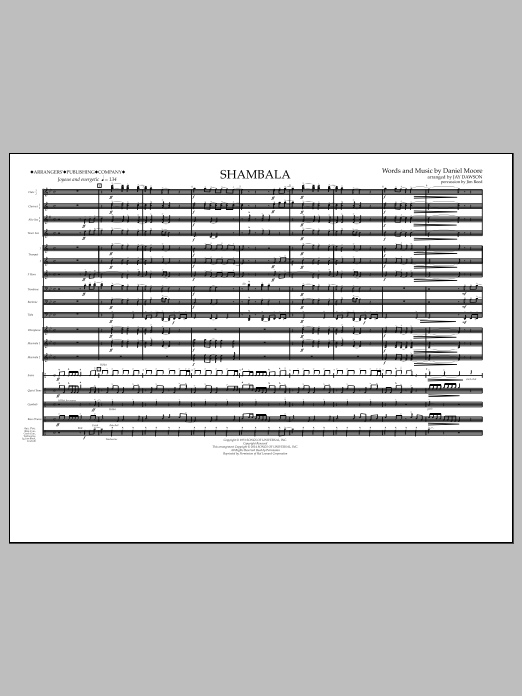 Download Jay Dawson Shambala - Full Score Sheet Music and learn how to play Marching Band PDF digital score in minutes