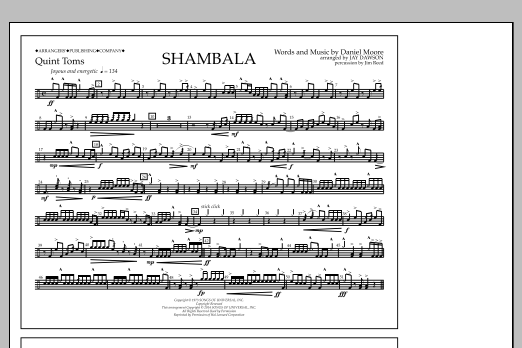 Download Jay Dawson Shambala - Quint-Toms Sheet Music and learn how to play Marching Band PDF digital score in minutes