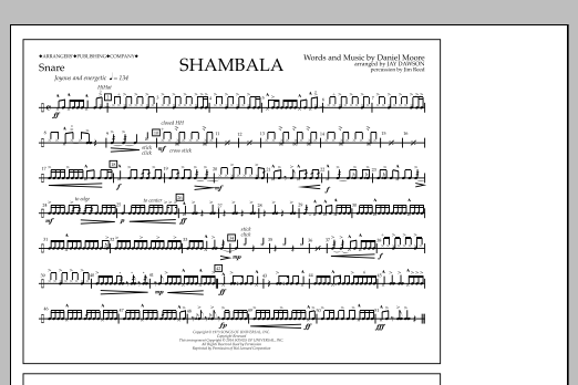 Download Jay Dawson Shambala - Snare Sheet Music and learn how to play Marching Band PDF digital score in minutes