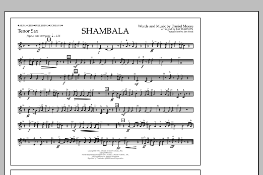 Download Jay Dawson Shambala - Tenor Sax Sheet Music and learn how to play Marching Band PDF digital score in minutes