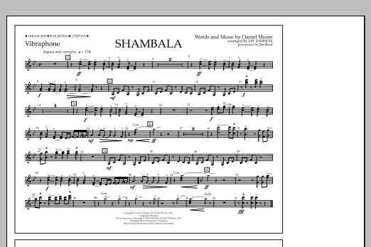 Download Jay Dawson Shambala - Vibraphone Sheet Music and learn how to play Marching Band PDF digital score in minutes