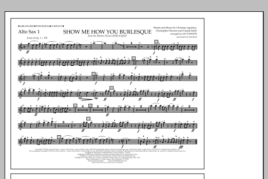 Download Jay Dawson Show Me How You Burlesque - Alto Sax 1 Sheet Music and learn how to play Marching Band PDF digital score in minutes