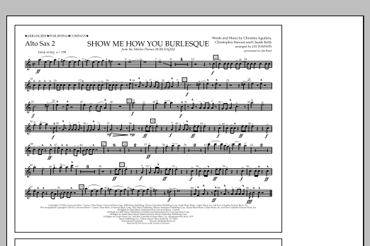 Download Jay Dawson Show Me How You Burlesque - Alto Sax 2 Sheet Music and learn how to play Marching Band PDF digital score in minutes