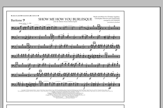 Download Jay Dawson Show Me How You Burlesque - Baritone B.C. Sheet Music and learn how to play Marching Band PDF digital score in minutes