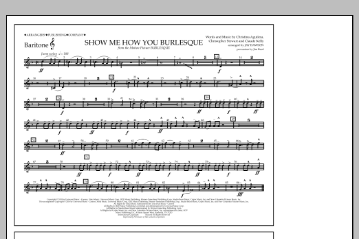 Download Jay Dawson Show Me How You Burlesque - Baritone T.C. Sheet Music and learn how to play Marching Band PDF digital score in minutes