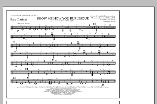 Download Jay Dawson Show Me How You Burlesque - Bass Clarinet Sheet Music and learn how to play Marching Band PDF digital score in minutes