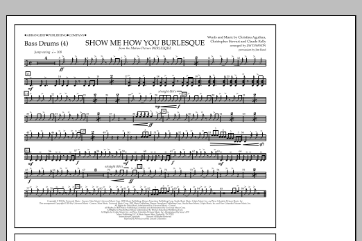 Download Jay Dawson Show Me How You Burlesque - Bass Drums Sheet Music and learn how to play Marching Band PDF digital score in minutes