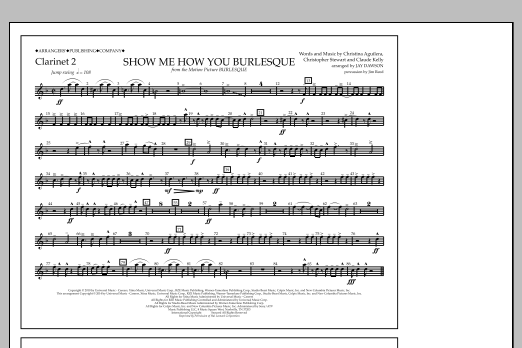 Download Jay Dawson Show Me How You Burlesque - Clarinet 2 Sheet Music and learn how to play Marching Band PDF digital score in minutes