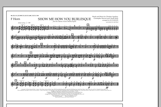 Download Jay Dawson Show Me How You Burlesque - F Horn Sheet Music and learn how to play Marching Band PDF digital score in minutes