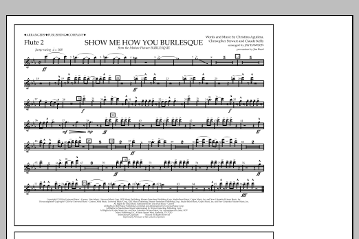 Download Jay Dawson Show Me How You Burlesque - Flute 2 Sheet Music and learn how to play Marching Band PDF digital score in minutes