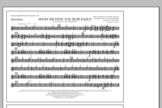 Download Jay Dawson Show Me How You Burlesque - Marimba Sheet Music and learn how to play Marching Band PDF digital score in minutes