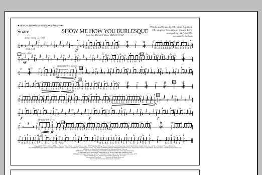 Download Jay Dawson Show Me How You Burlesque - Snare Sheet Music and learn how to play Marching Band PDF digital score in minutes