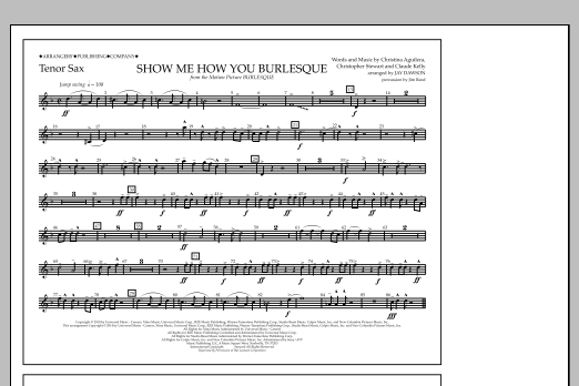Download Jay Dawson Show Me How You Burlesque - Tenor Sax Sheet Music and learn how to play Marching Band PDF digital score in minutes