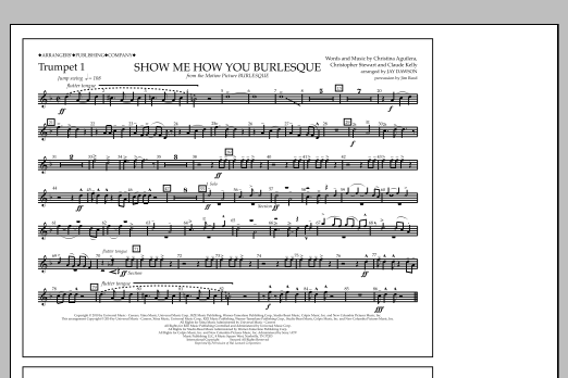 Download Jay Dawson Show Me How You Burlesque - Trumpet 1 Sheet Music and learn how to play Marching Band PDF digital score in minutes