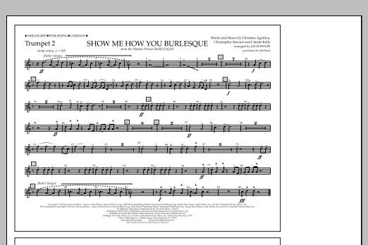 Download Jay Dawson Show Me How You Burlesque - Trumpet 2 Sheet Music and learn how to play Marching Band PDF digital score in minutes