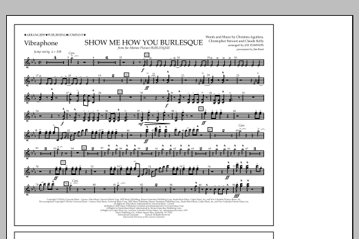 Download Jay Dawson Show Me How You Burlesque - Vibraphone Sheet Music and learn how to play Marching Band PDF digital score in minutes