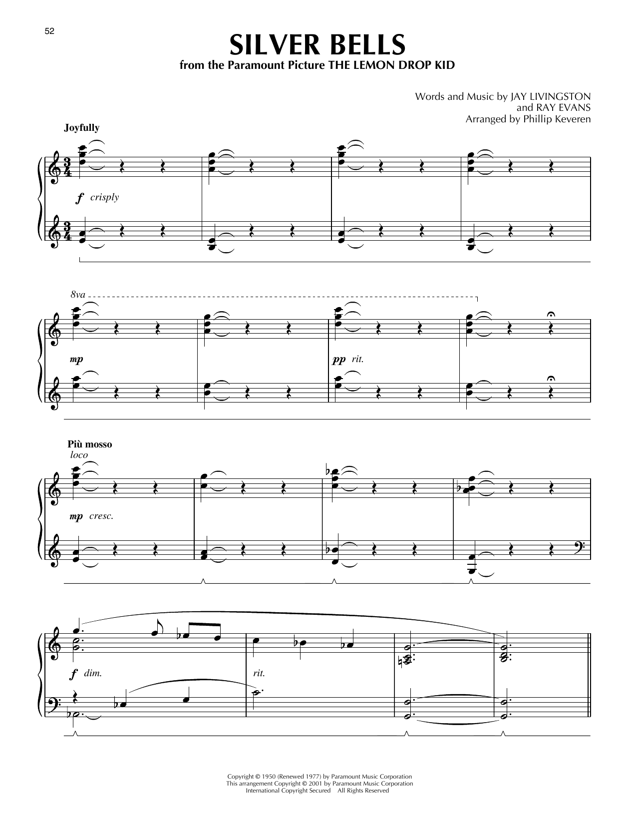 Download Jay Livingston & Ray Evans Silver Bells [Jazz version] (arr. Phillip Keveren) Sheet Music and learn how to play Piano Solo PDF digital score in minutes