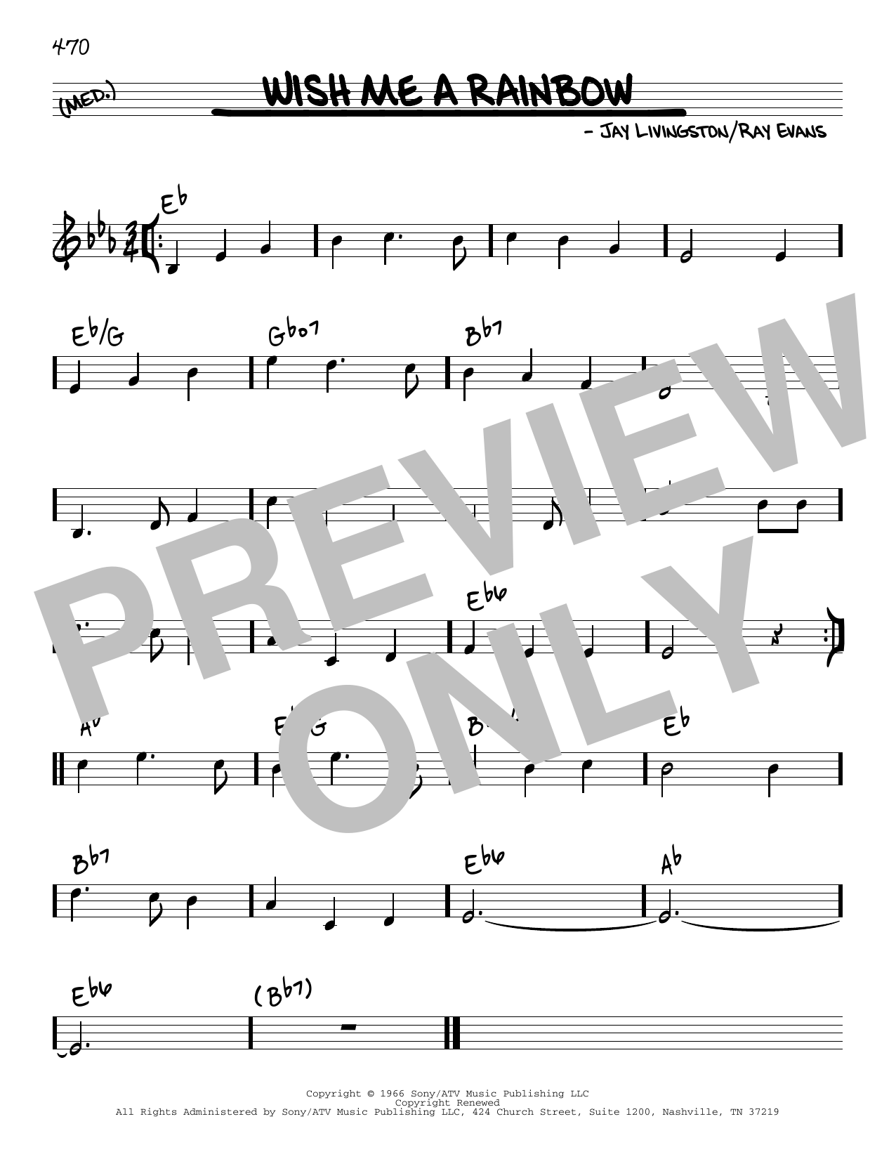 Download Jay Livingston & Ray Evans Wish Me A Rainbow Sheet Music and learn how to play Real Book – Melody & Chords PDF digital score in minutes