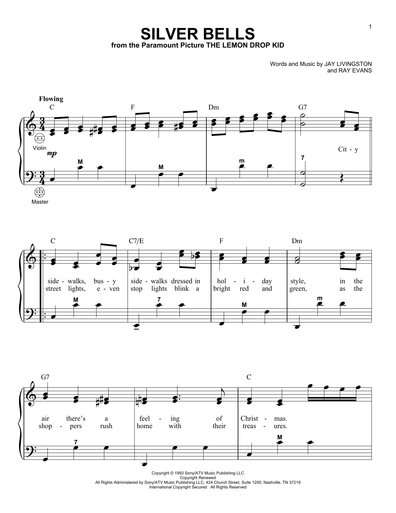 Download Jay Livingston Silver Bells Sheet Music and learn how to play Accordion PDF digital score in minutes