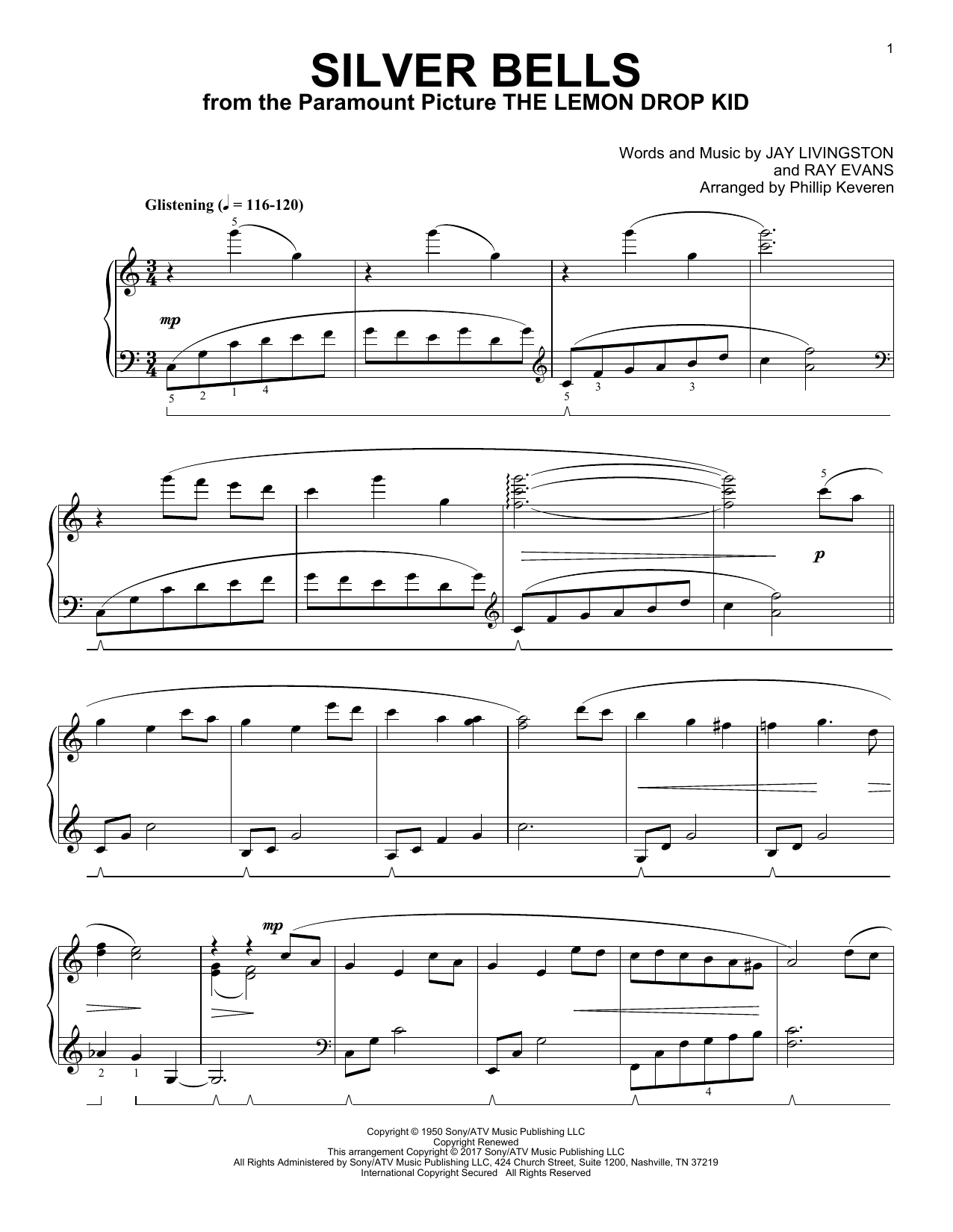 Download Phillip Keveren Silver Bells Sheet Music and learn how to play Piano PDF digital score in minutes