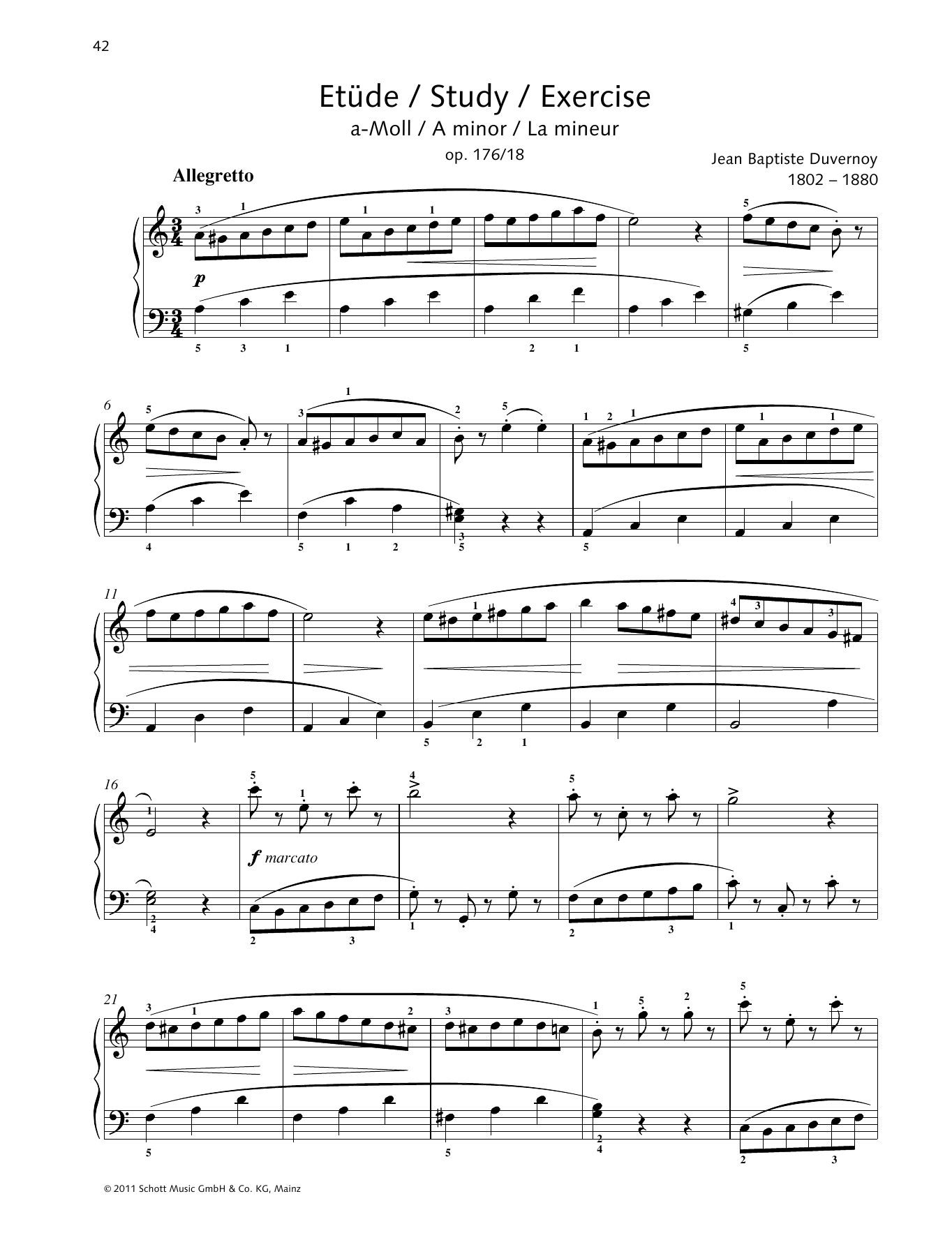 Download Jean-Baptiste Duvernoy Study A minor Sheet Music and learn how to play Piano Solo PDF digital score in minutes