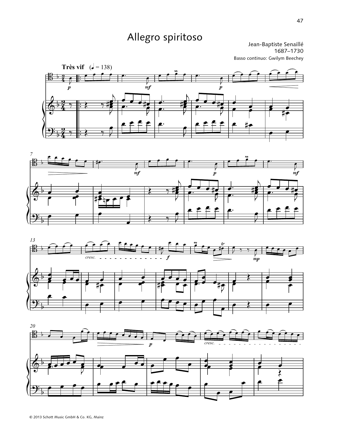 Download Jean-Baptiste Senaille Allegro Spiritoso Sheet Music and learn how to play String Solo PDF digital score in minutes