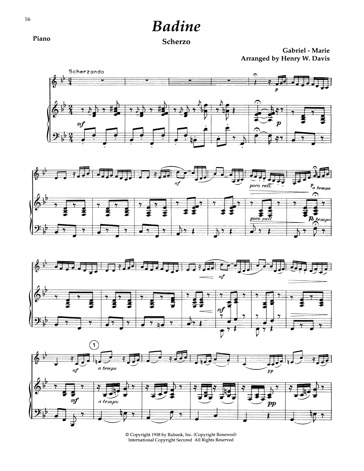 Download Jean Gabriel-Marie Badine (Scherzo) Sheet Music and learn how to play Alto Sax and Piano PDF digital score in minutes