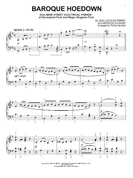 Download Phillip Keveren Baroque Hoedown Sheet Music and learn how to play Piano PDF digital score in minutes