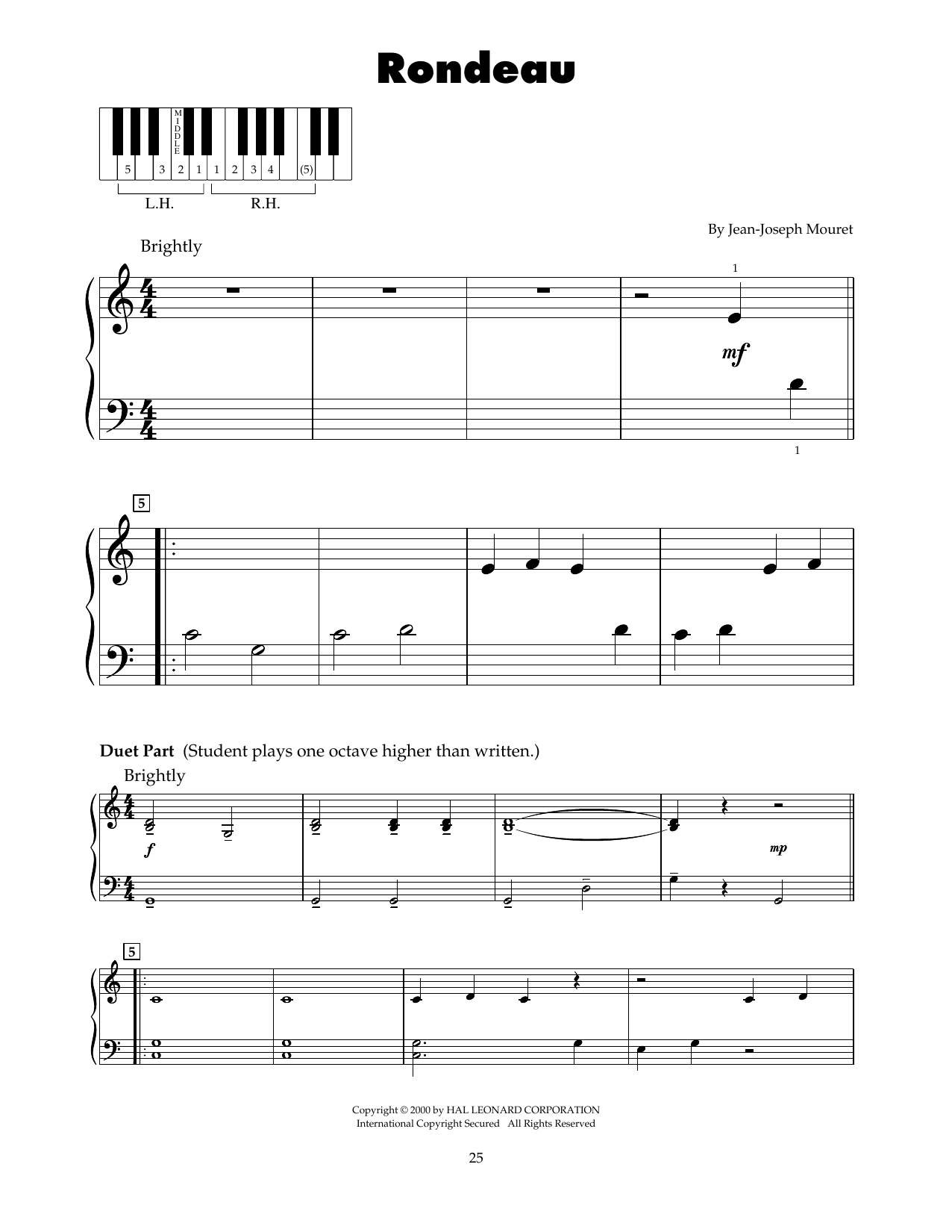 Download Jean-Joseph Mouret Fanfare Rondeau (arr. Carol Klose) Sheet Music and learn how to play 5-Finger Piano PDF digital score in minutes