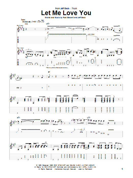 Download Jeff Beck Let Me Love You Sheet Music and learn how to play Real Book – Melody, Lyrics & Chords PDF digital score in minutes