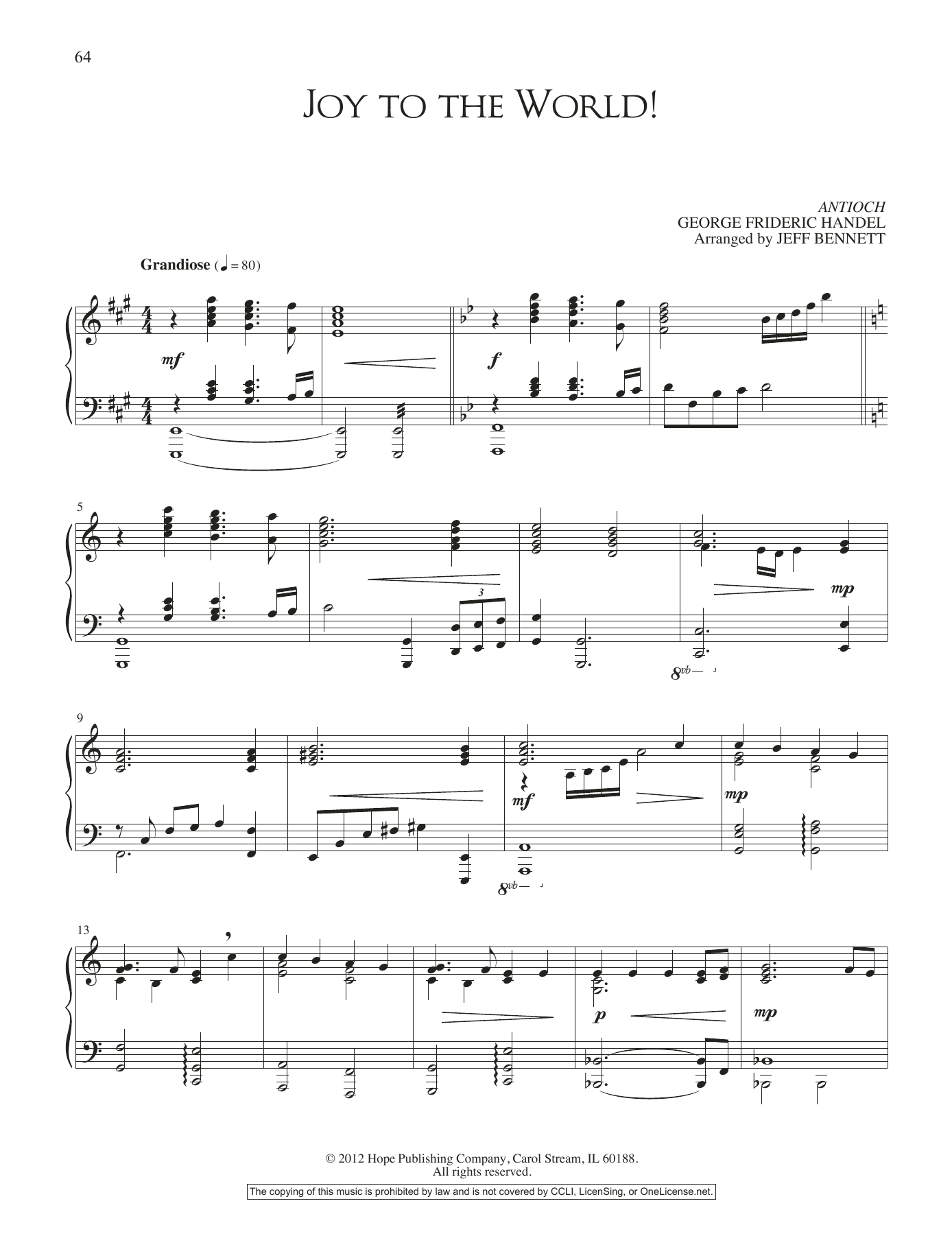 Download Jeff Bennett Joy to the World! Sheet Music and learn how to play Piano Solo PDF digital score in minutes