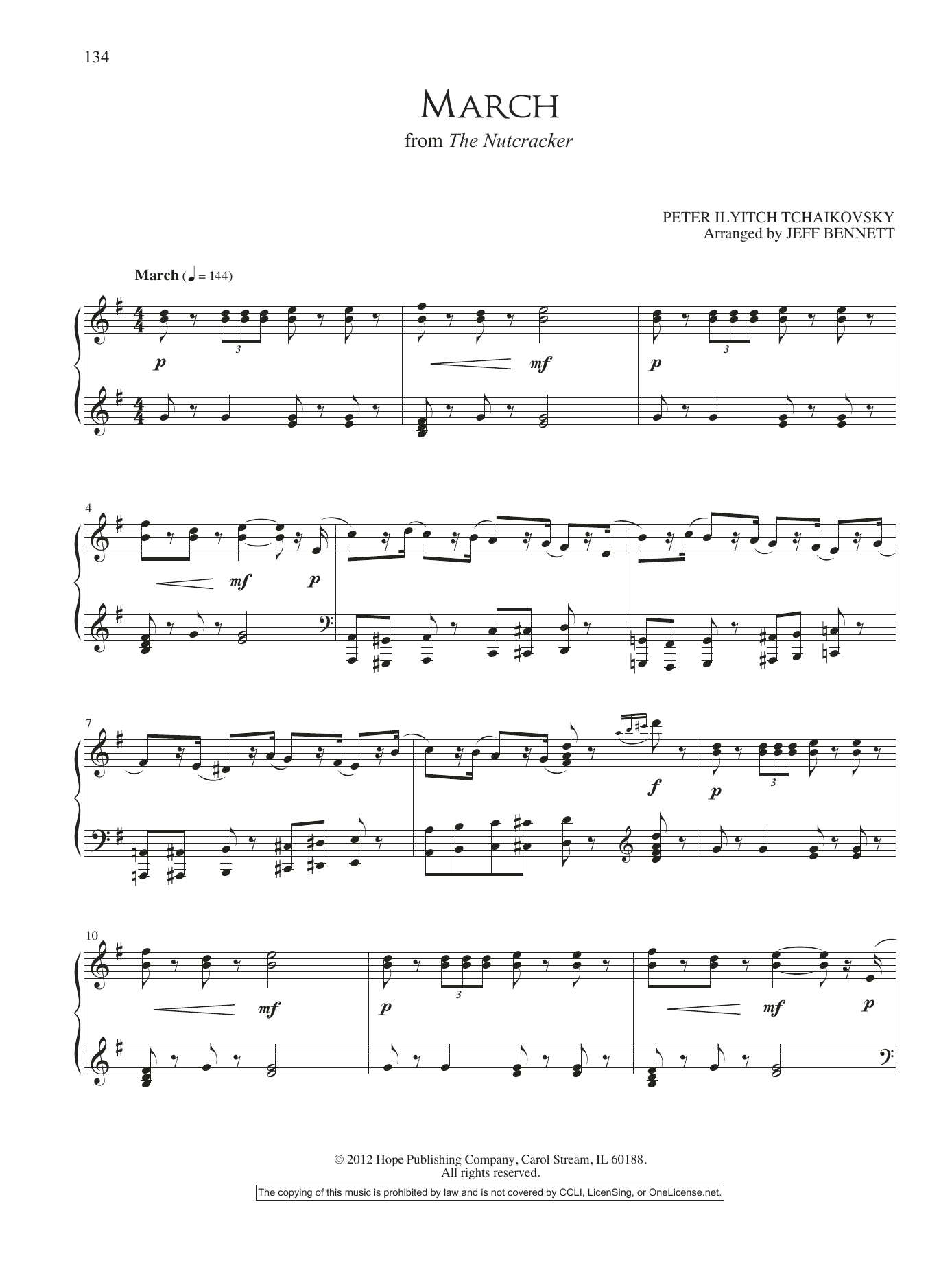 Download Jeff Bennett March (from The Nutcracker) Sheet Music and learn how to play Piano Solo PDF digital score in minutes