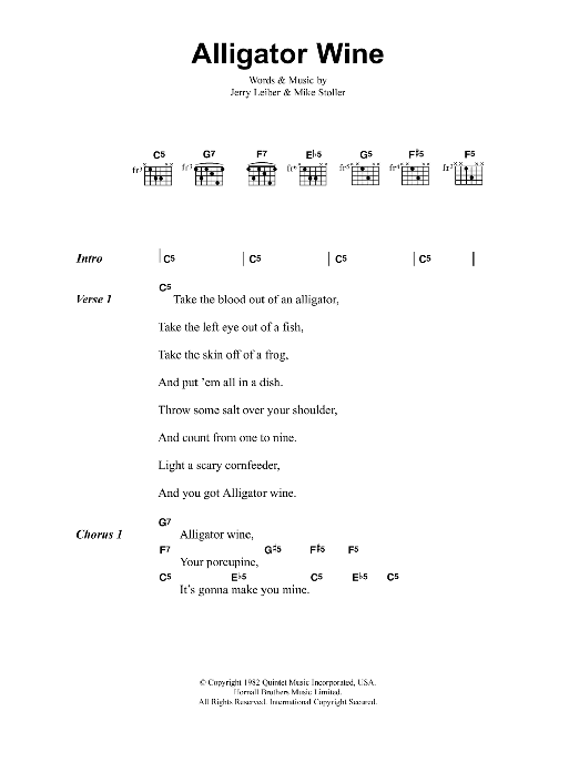 Download Jeff Buckley Alligator Wine Sheet Music and learn how to play Lyrics & Chords PDF digital score in minutes