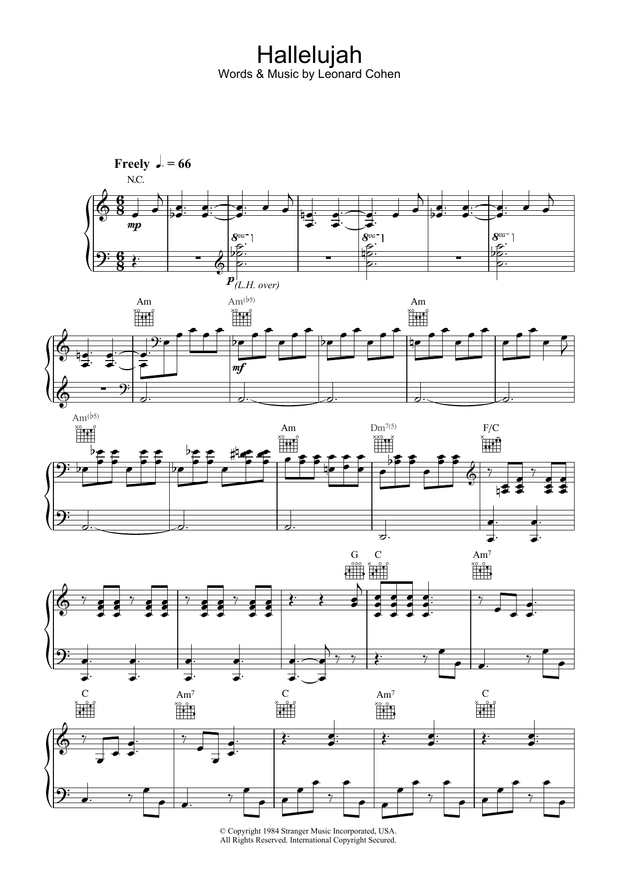 Download Jeff Buckley Hallelujah Sheet Music and learn how to play Lyrics & Chords PDF digital score in minutes