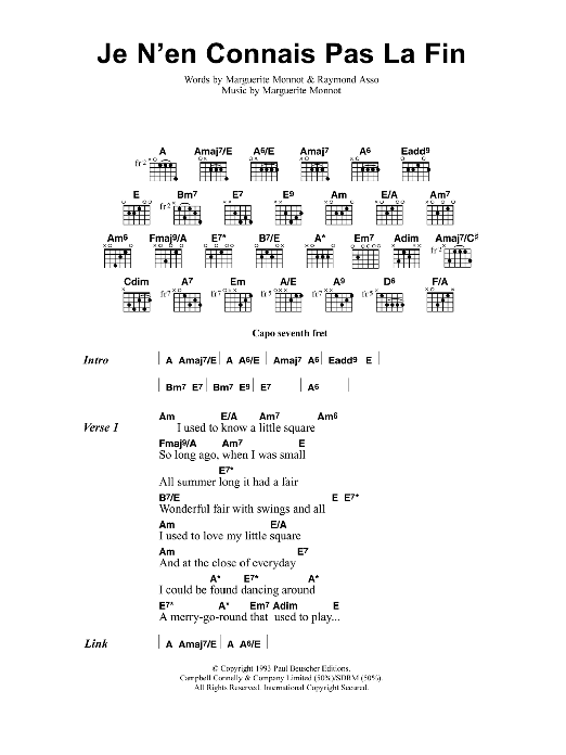 Download Jeff Buckley Je N'en Connais Pas La Fin Sheet Music and learn how to play Lyrics & Chords PDF digital score in minutes