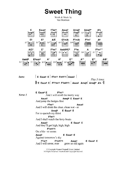Download Jeff Buckley Sweet Thing Sheet Music and learn how to play Lyrics & Chords PDF digital score in minutes