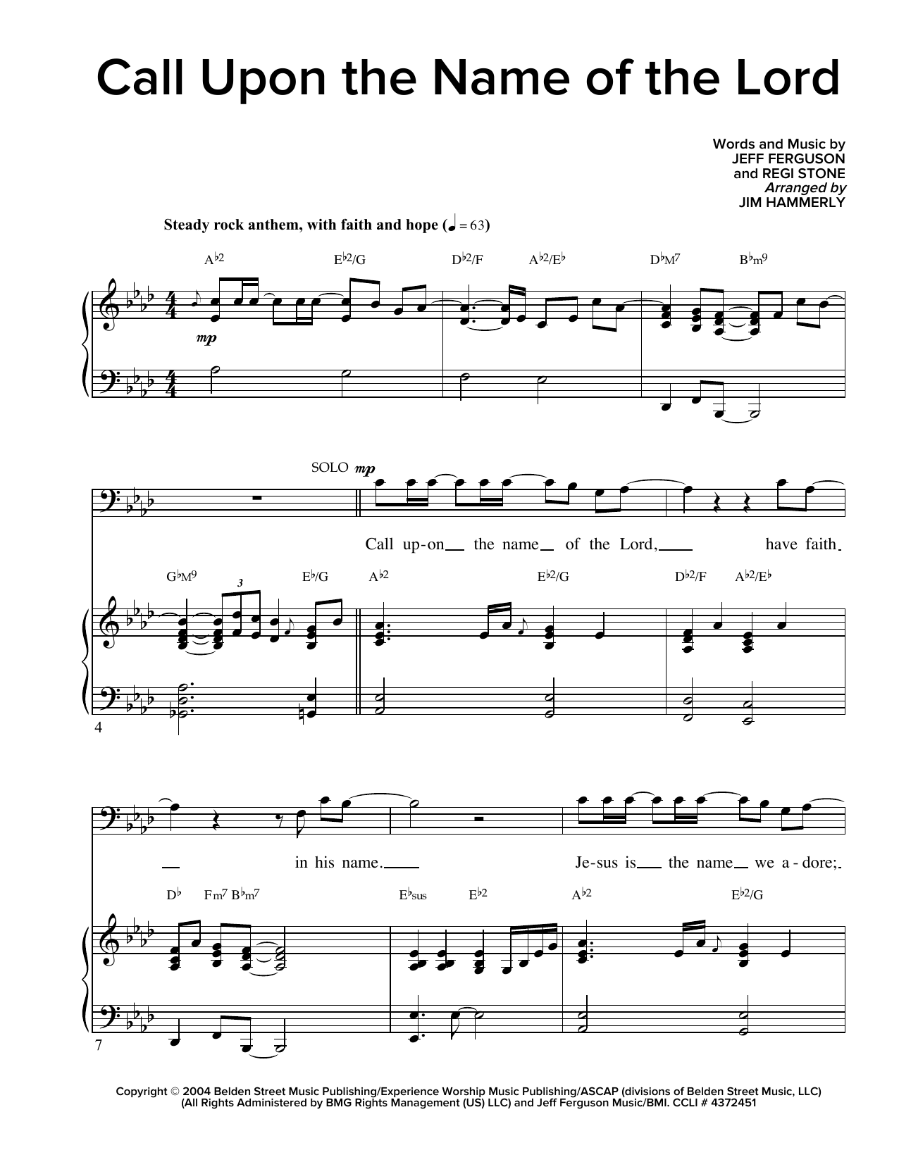 Download Regi Stone Call Upon The Name Of The Lord Sheet Music and learn how to play SATB PDF digital score in minutes