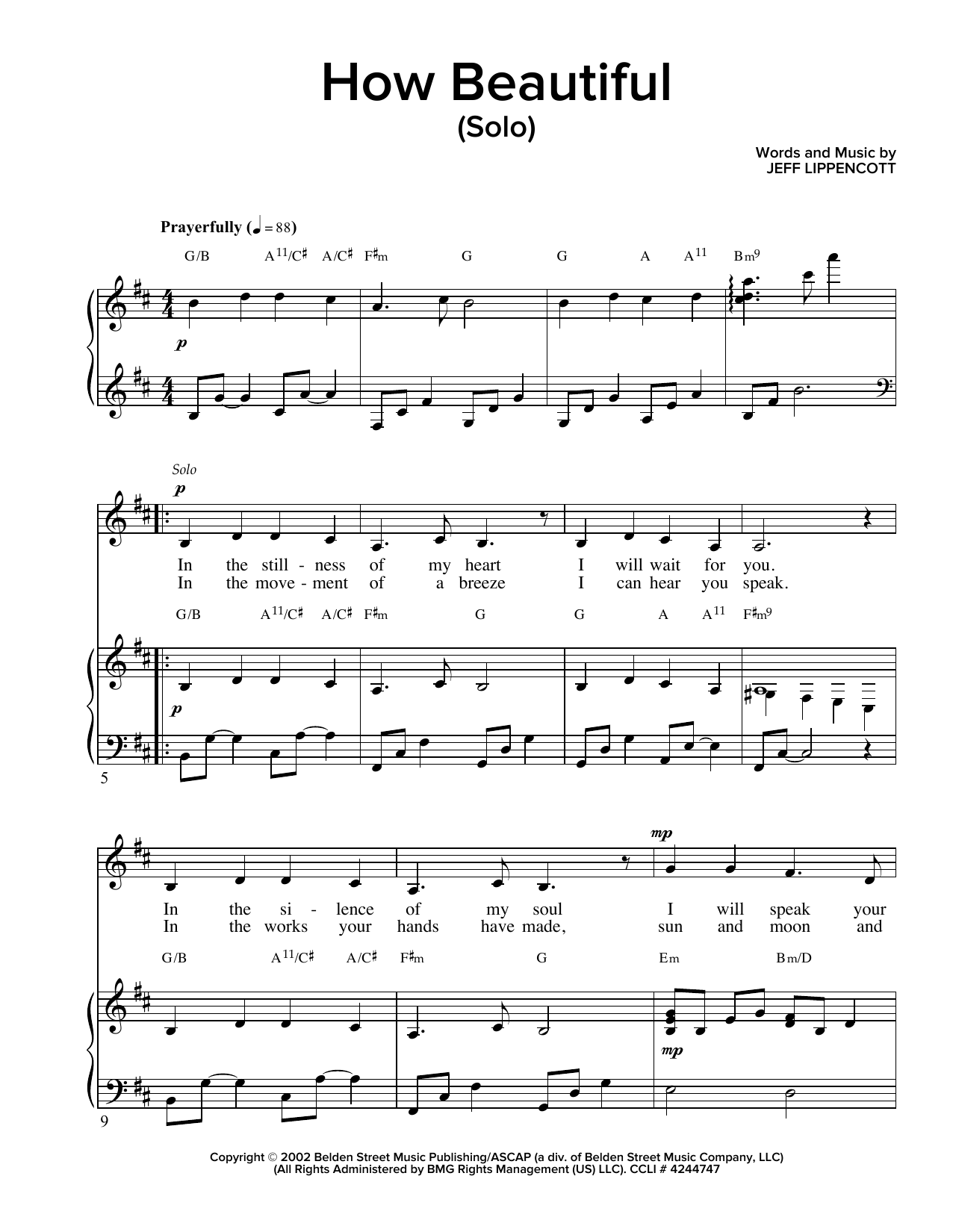 Download Jeff Lippencott How Beautiful Sheet Music and learn how to play SATB PDF digital score in minutes