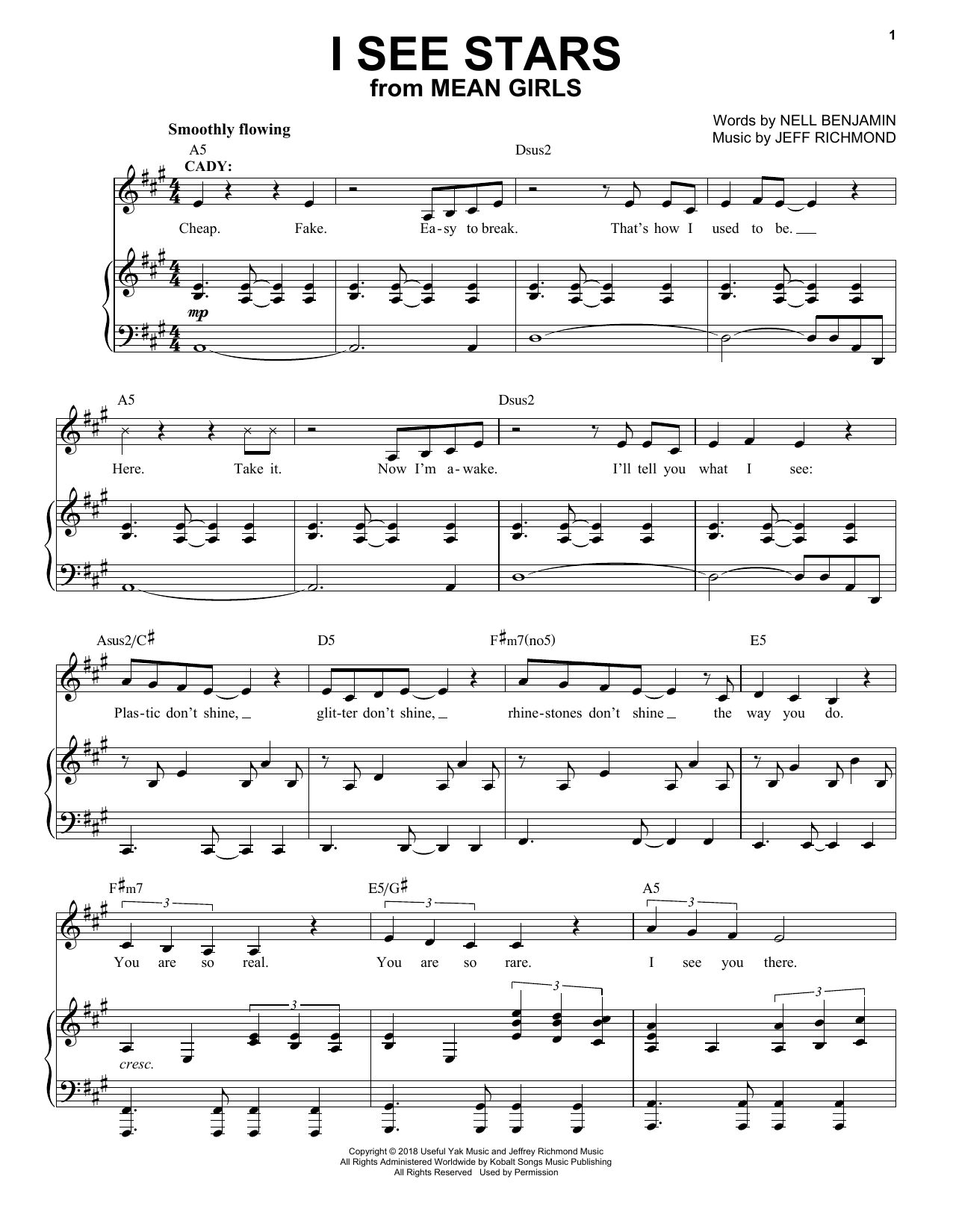 Download Jeff Richmond & Nell Benjamin I See Stars (from Mean Girls: The Broadway Musical) Sheet Music and learn how to play Easy Piano PDF digital score in minutes