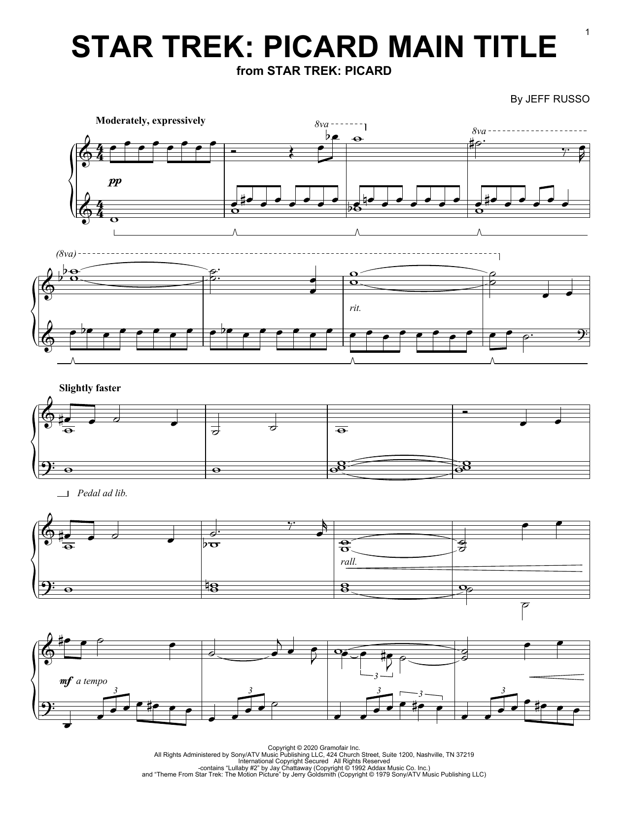 Download Jeff Russo Star Trek: Picard Main Title Sheet Music and learn how to play Piano Solo PDF digital score in minutes