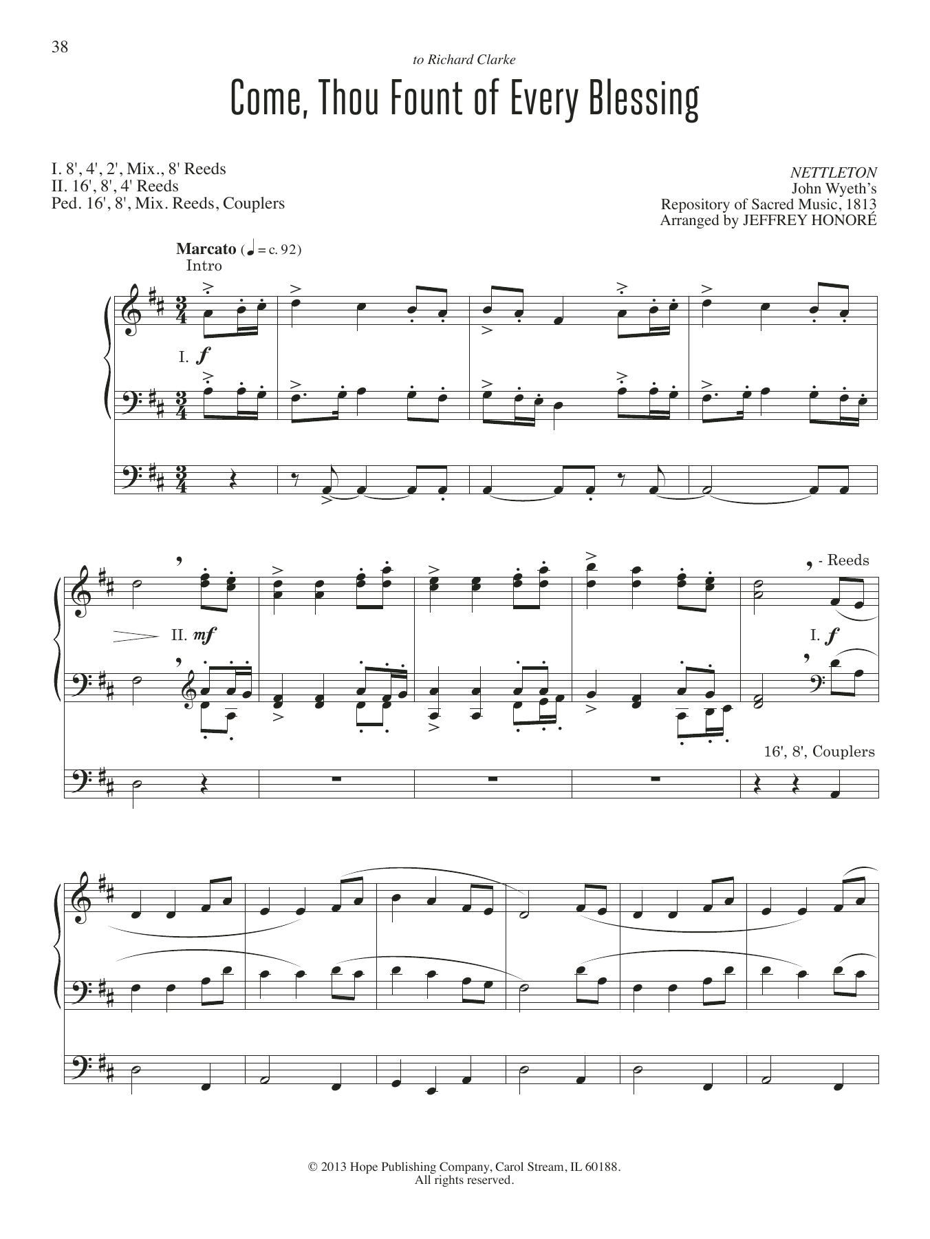 Download Jeffery Honore Come, Thou Fount Of Every Blessing Sheet Music and learn how to play Organ PDF digital score in minutes