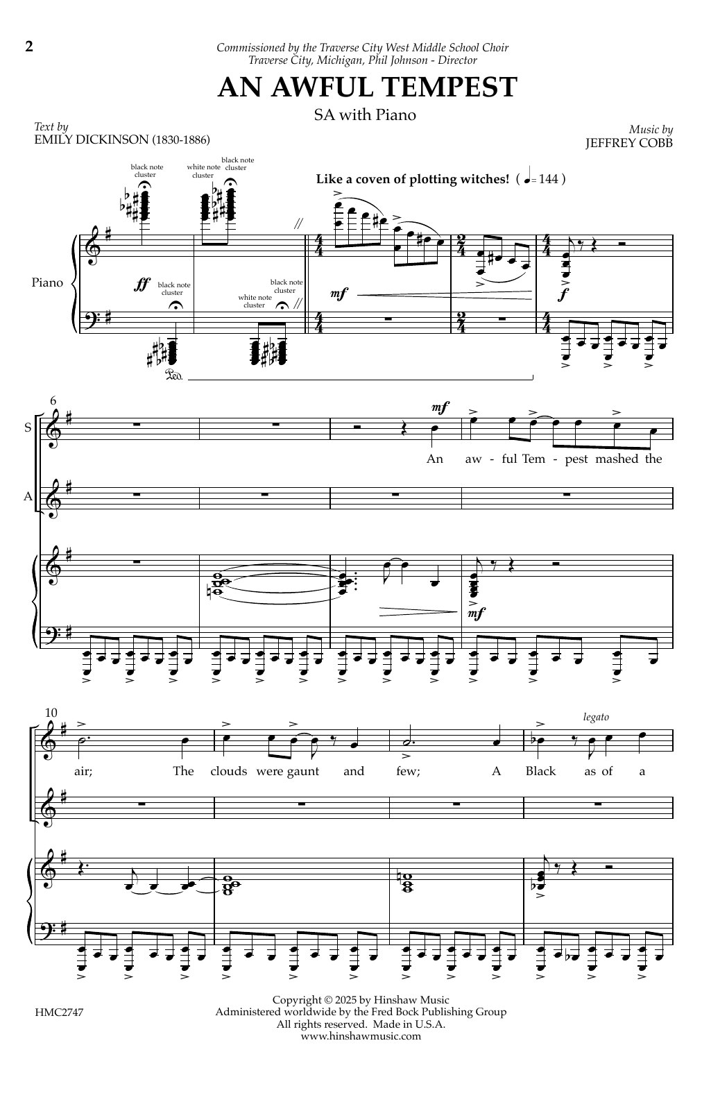 Download Jeffrey Cobb An Awful Tempest Sheet Music and learn how to play Choir PDF digital score in minutes