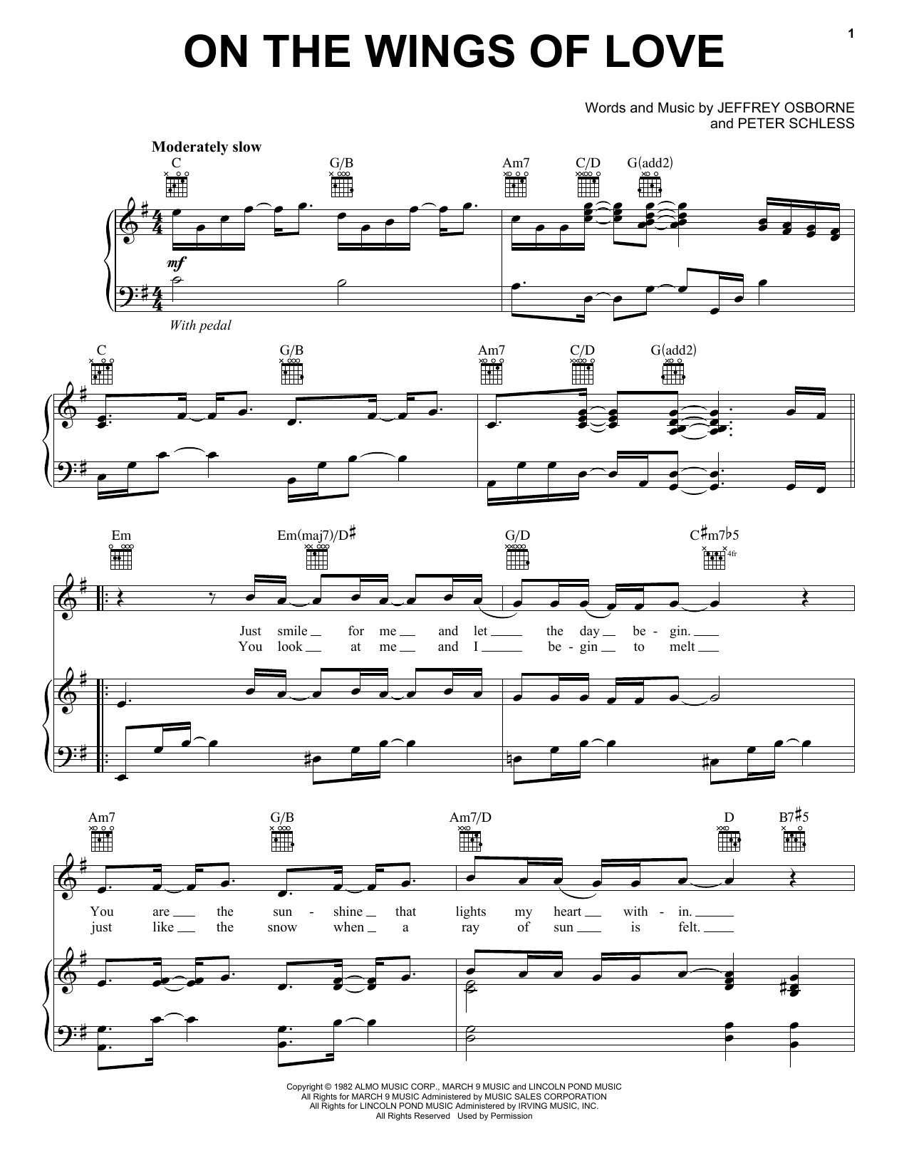 Download Jeffrey Osborne On The Wings Of Love Sheet Music and learn how to play Keyboard Transcription PDF digital score in minutes