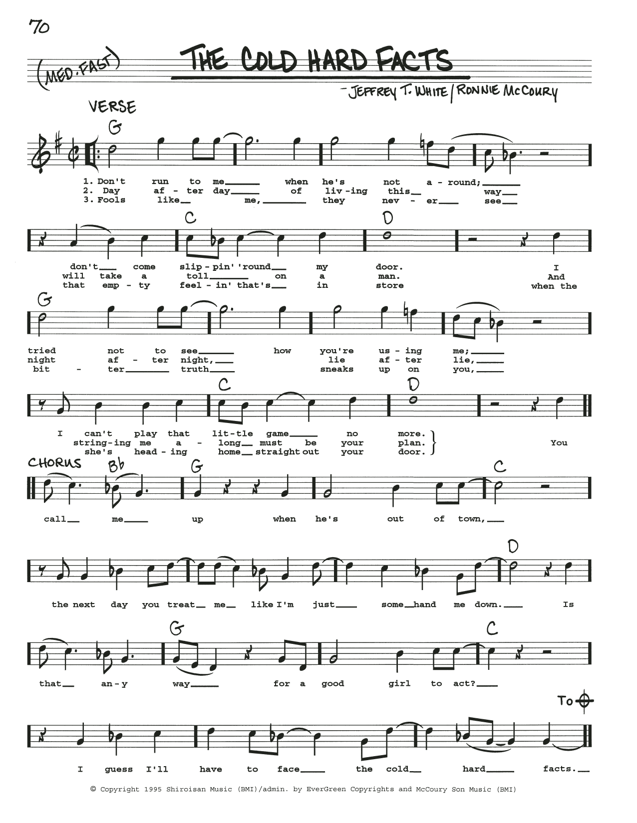 Download Jeffrey T. White The Cold Hard Facts Sheet Music and learn how to play Real Book – Melody, Lyrics & Chords PDF digital score in minutes