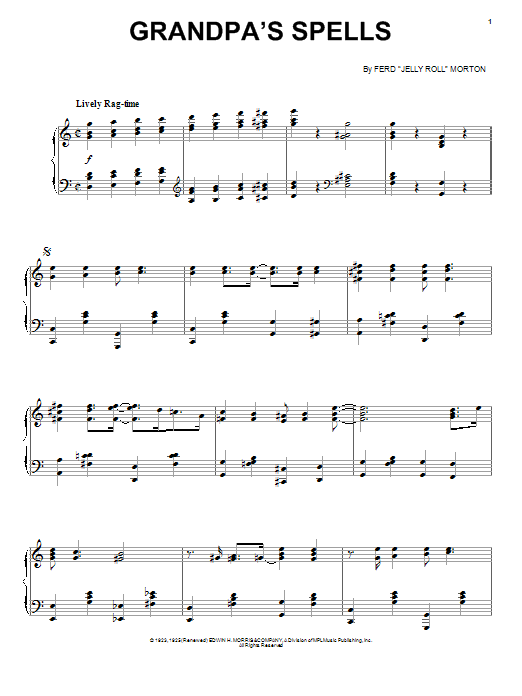 Jelly Roll Morton "Grandpa's Spells" Sheet Music & Chords Download 6