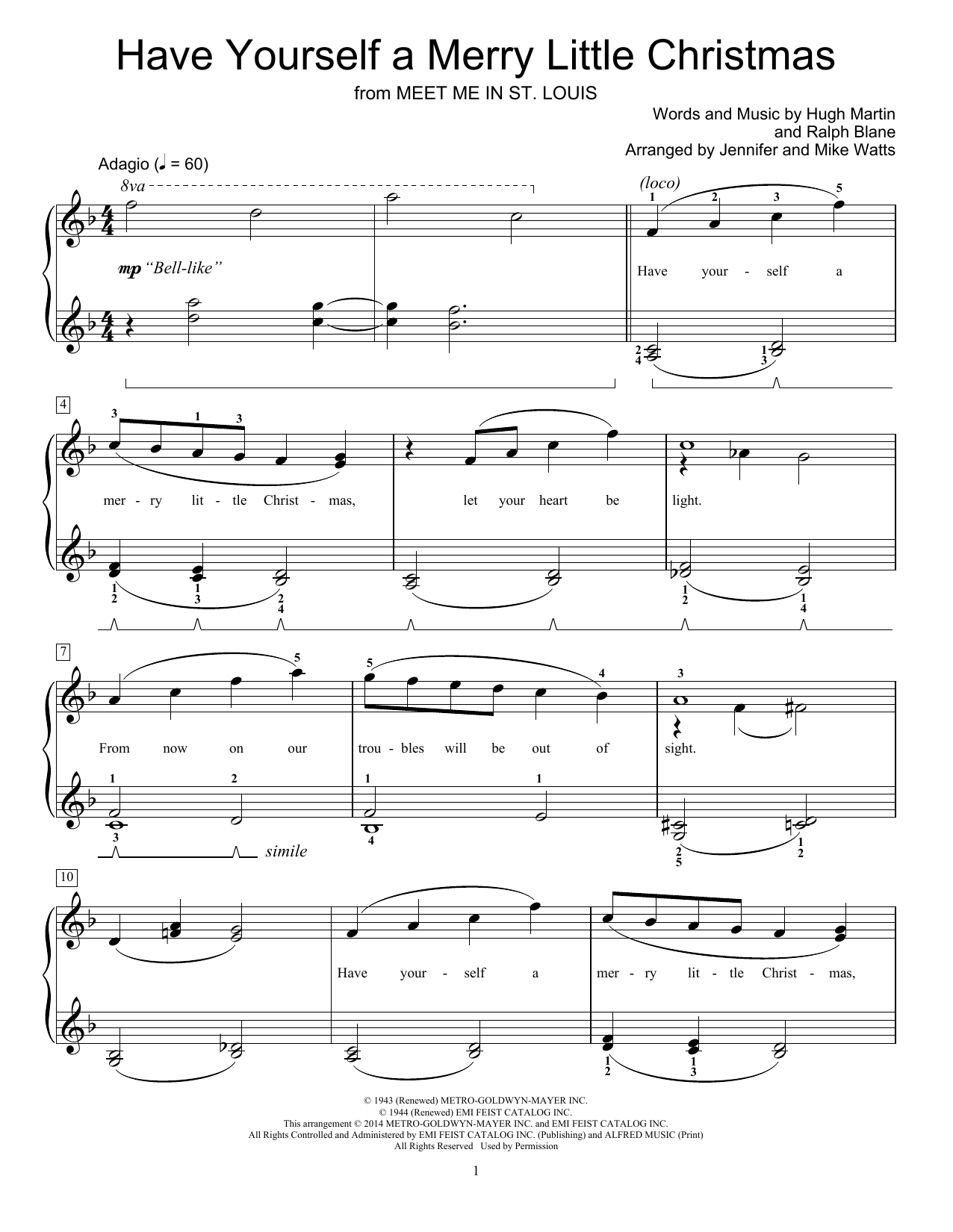 Download Frank Sinatra Have Yourself A Merry Little Christmas Sheet Music and learn how to play Easy Piano PDF digital score in minutes